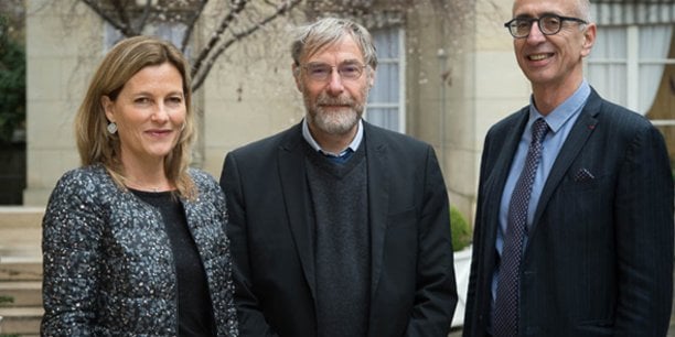 De gauche à droite : Anne-Lucie Wack, Gilles Trystram et Grégoire Thomas au ministère de l'Agriculture