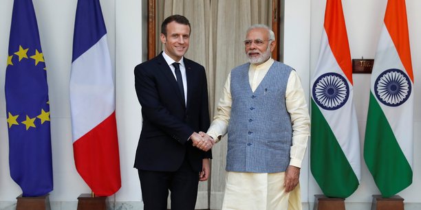 Emmanuel Macron et le Premier ministre indien, Narendra Modi.
