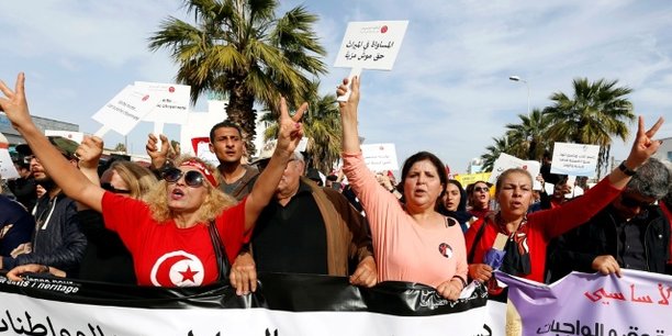 Manifestation pour l'égalité successorale, le 10 mars 2018 dans la capitale Tunis.
