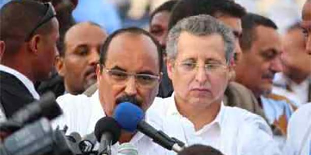 Ould Bouamatou à la gauche de son cousin Président, Ould Abdelaziz du temps où le premier était encore le principal soutien financier du second.