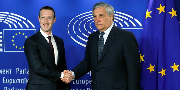 Mark Zuckerberg, Pdg et co-fondateur de Facebook, était reçu ce mardi à Bruxelles par Antonio Tajani, président du Parlement européen.