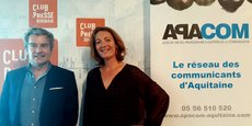 Paul Monnier, président du Club de la com Occitanie, et Marie Dubois, présidente de l'Apacom Nouvelle-Aquitaine.