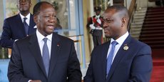 Le président ivoirien Alassane Ouattara et le président de l'Assemblée nationale, Guillaume Soro.
