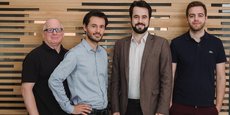 Les quatre fondateurs d'Hubware, de gauche à droite Pete Pierce, Gautier Chapuis, Alexis Laporte, et Simon Ternoir.