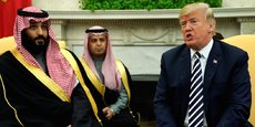 Le prince héritier saoudien Mohammed ben Salmane reçu par le président américain Donald Trump dans le bureau ovale de la Maison Blanche en mars 2018.