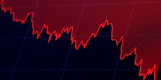La chute du Dow Jones Industrial Average, le vendredi 26 octobre, sur un écran de contrôle du New York Stock Exchange (NYSE), à New York.