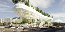 Un immeuble-pont végétalisé au-dessus du périphérique parisien. Prévu pour la porte Maillot à l'horizon 2022, le projet Mille Arbres devrait accueillir sur 10 étages et trois niveaux de sous-sol des bureaux, des logements, des commerces..., ainsi que 1.000 arbres sur les terrasses.