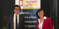 Bertrand Monthubert, président du CA d'Occitanie Data, et Carole Delga, présidente de Région