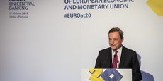 Mario Draghi, au Forum des banques centrales à Sintra, au Portugal, mardi 18 juin 2019.