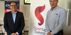 Le président d'Ad'OCC Sport, J.-M. Oluski, et le nouveau directeur des CREPS Montpellier et Font Romeu, F. Beauchard