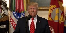 Donald Trump lors d'une conférence de presse ce dimanche à la Maison blanche.