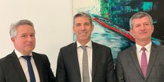 Lucas Sarlange (Pôle communication), Alexandre Salas-Gordo (président) et Eric Dumartin (Pôle services aux confrères).