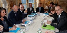 Photo d'archive. Laurent Berger, secrétaire général de la CFDT, assiste à une rencontre en présence du premier ministre Édouard Philippe, le 10 janvier 2020, au 37e jour de grève contre le projet de réforme des retraites.