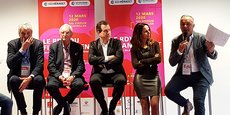 Jacques Gravegeal (Pays de Lunel),  Gérard Lannelongue (Montpellier Métropole), André Deljarry (CCI 34), Stéphanie Andrieu (CCI 34) et Christian Assaf (Région Occitanie), lors du lancement de la 7e édition des RDV du financement.