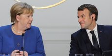 Photo d'archive. Angela Merkel et Emmanuel Macron, lors d'une conférence de presse, le 9 décembre 2019.