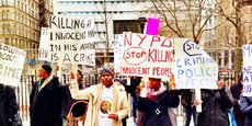 Manifestation de solidarité avec les proches de Mohamed Bah, le 25 mars 2013 devant la Cour suprême de New-York City.