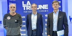 Philippe Poutou, Pierre Hurmic et Nicolas Florian, le lundi 22 juin, dans les locaux de La Tribune.