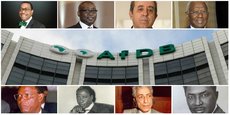 (De gauche à droite, l’actuel et les anciens présidents de la Banque africaine de développement - BAD) 1. Akinwumi Adesina du Nigeria ; 2. Donald Kaberuka du Rwanda ; 3. Omar Kabbaj du Maroc ; 4. Babacar Ndiaye du Sénégal ; 5. Wila Mungomba de la Zambie ; 6. Kwame Donfor Fordwor du Ghana ; 7. Abdelwahad Labidi de Tunisie ; 8. Mamoun Beheiry du Soudan.