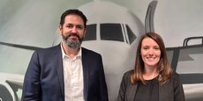 Bastien Vialade, CEO de Staffman, et Laetitia Chaynes, directrice générale d'Altitude Aerospace, ont fondé la plateforme Coopair.