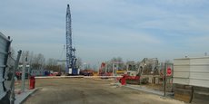 Le chantier du futur datacenter d'Equinix dans la zone d'activités logistiques de Bruges, près de Bordeaux.