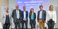 Geneviève Darrieussecq, Alain Rousset, Nicolas Thierry, Clémence Guetté, Nicolas Florian et Edwige Diaz ont participé au débat organisé par La Tribune le 3 juin 2021.