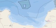 La zone de 500 km2, qui pourrait abriter deux parcs éoliens marins, se situe à 32 kilomètres de Barfleur.