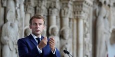 Dans la galerie des moulages de la Cité de l'Architecture et du Patrimoine, le président de la République Emmanuel Macron a clôturé la rencontre nationale « Action cœur de ville » du 7 septembre 2021.