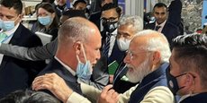 Bertrand Piccard en compagnie du Premier Ministre indien Narendra Modi.