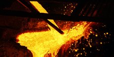 Production de métal de cuivre dans une fonderie appartenant à l'entreprise KGHM, à Głogów (Basse-Silésie), une ville du sud-ouest de la Pologne, .