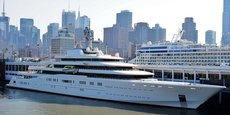 Le yacht Eclipse du milliardaire russe Roman Abramovich à New-York.