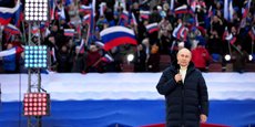 Le 18 mars 2022, au stade Loujniki à Moscou, Vladimir Poutine prononce un discours à l’occasion du huitième anniversaire de l’annexion de la Crimée, sous des slogans proclamant « Pour un monde sans nazisme » et « Pour la Russie » – en employant la lettre Z, qui n’existe pas dans l’alphabet russe.