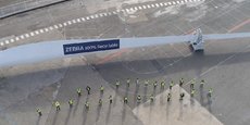 Longue de 62 mètres, la pale d'éolienne produites par les acteurs du projet Zebra serait 100% recyclable.