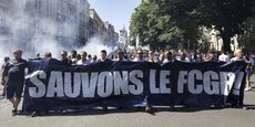 Une manifestation de soutien aux Girondins de Bordeaux a eu lieu le samedi 9 juillet dans le centre-ville de Bordeaux.
