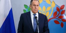 Sergei Lavrov, le ministre des Affaires étrangères, lors de la conférence de presse qu'il a tenu à Addis-Abeba (Ethiopie), le 27 juillet 2022.