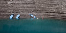 Le lac de Serre-Ponçon, où va s'exprimer Emmanuel Macron pour présenter le plan eau, a été particulièrement touché par la sécheresse l'été dernier;