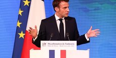 Emmanuel Macron lors de la présentation de sa stratégie de décarbonation de l'industrie à l'Elysée le 8 novembre.