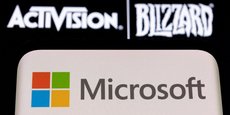 Illustration des logos Microsoft et Activision Blizzard