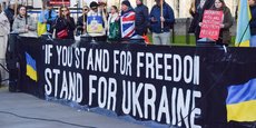 Manifestation de soutien à l'Ukraine à Londres, le 5 février 2023.