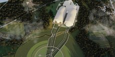 Deux entrepôts de 70 mètres de haut et une aire de vol doivent être construits sur un site forestier de 75 hectares, à 50 km au nord de Bordeaux