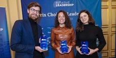 Pierre-Emmanuel Saint-Esprit (Manutan, Prix Choiseul Leadership Responsable), Souad Boutegrabet (DesCodeuses, Prix Choiseul Leadership Inclusif) et Lou Welgryn (Data for Good, Prix Choiseul Leadership à Impact).