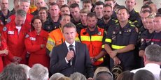 Le 2 juin, Emmanuel Macron s'est adressé aux acteurs de la sécurité civile et de la lutte contre les feux de forêts à Nîmes (capture d'écran).