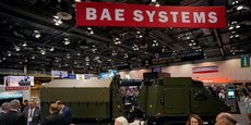 Le stand de BAE Systems lors de l'Association of the United States Army (AUSA) Global Force Symposium & Exposition à Huntsville, en Alabama (Etats-Unis), le 28 mars 2023.