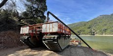Le robot NESSIE de WaterTracks sur le chantier de curage du barrage de l’Alesani en Haute Corse.