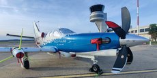 Développé conjointement par Daher, Safran et Airbus, l'Ecopulse a réussi son premier vol d'essai début décembre. Ce démonstrateur doit permettre de faire voler dès 2027 un avion hybride-électrique. Il est ici stationné à l'aéroport de Pau.