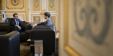 Le 12 janvier, à l’Élysée. Emmanuel Macron et Gabriel Attal après le Conseil des ministres, le premier du nouveau gouvernement.