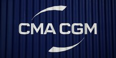 Le logo de la compagnie maritime CMA CGM figure sur un conteneur à Montoir-de-Bretagne