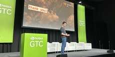 Arthur Mensch, CEO de Mistral AI, présentait son entreprise à la GTC de Nvidia.
