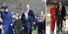 (À gauche) dernière apparition de Kate Middleton à Sandringham, le 25 décembre. Meghan et Harry ont assuré leur belle-sœur de leur soutien.