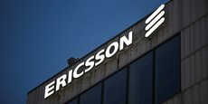Le logo d'Ericsson au siège de la société à Stockholm