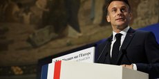 Le président français Emmanuel Macron lors d'un discours sur l'Europe dans l'amphithéâtre de l'université de la Sorbonne à Paris